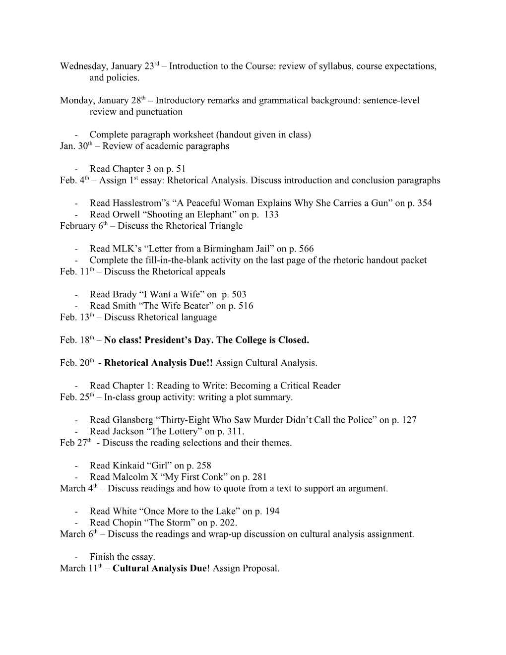 Complete Paragraph Worksheet (Handout Given in Class)