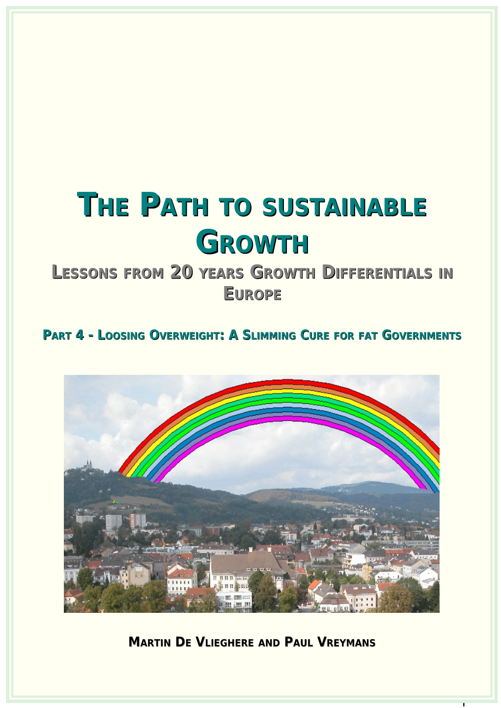 The Path To Sustainable Growth