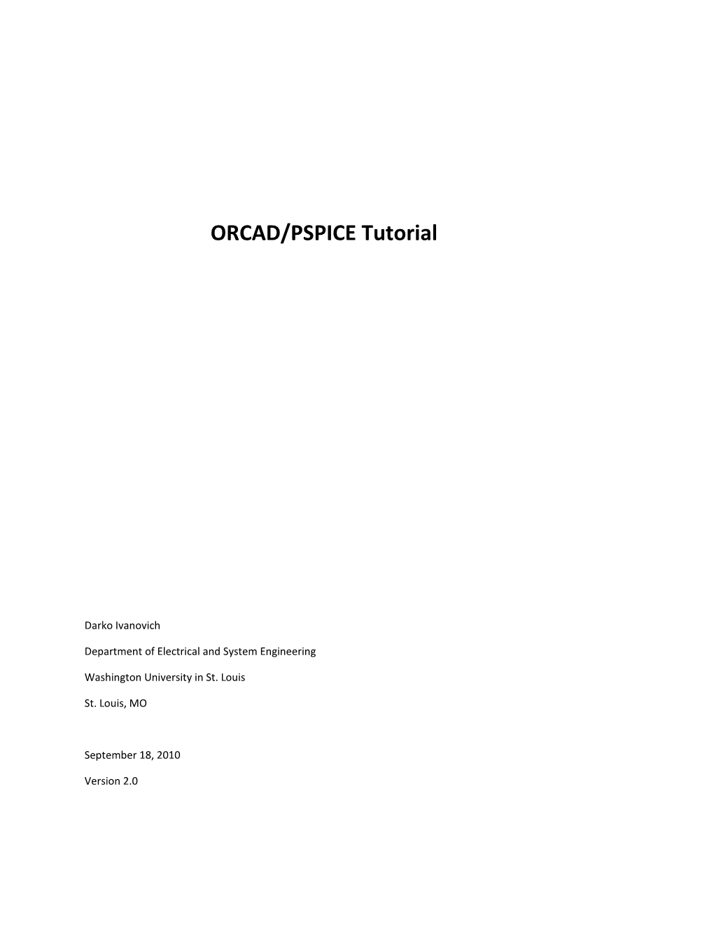 ORCAD/PSPICE Tutorial