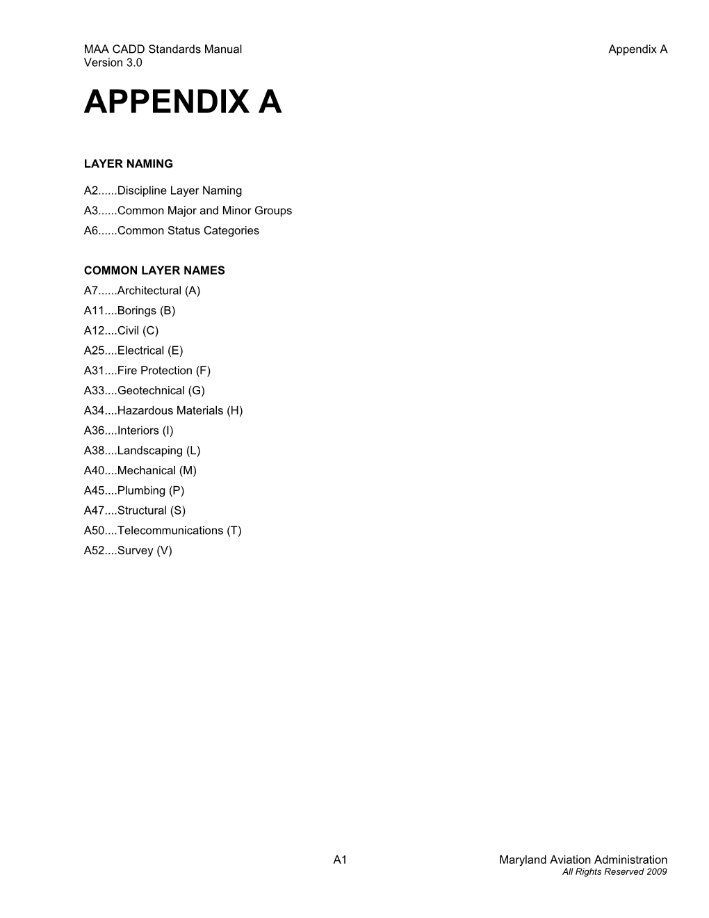 MAA CADD Standards Manual Appendix A