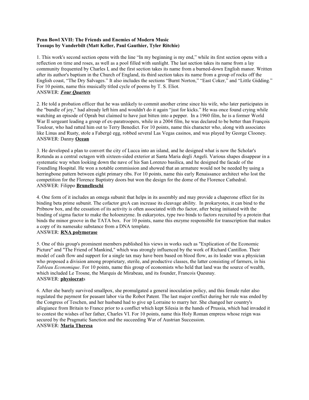 ACF Fall 2005 Questions by Vanderbilt a (Matt Keller, Paul Gauthier, Saurabh Vishnubhakat