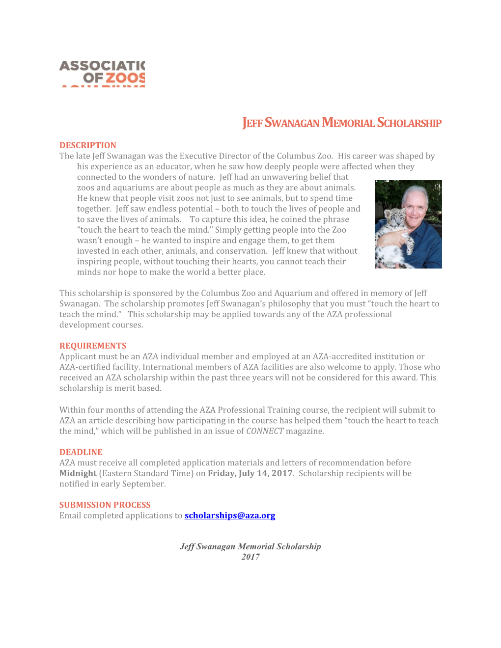 Jeff Swanagan Memorial Scholarship