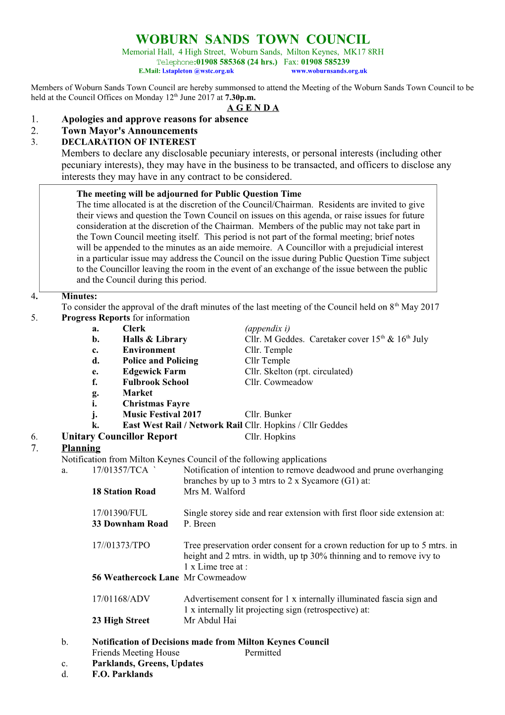 Woburn Sands Town Council s2