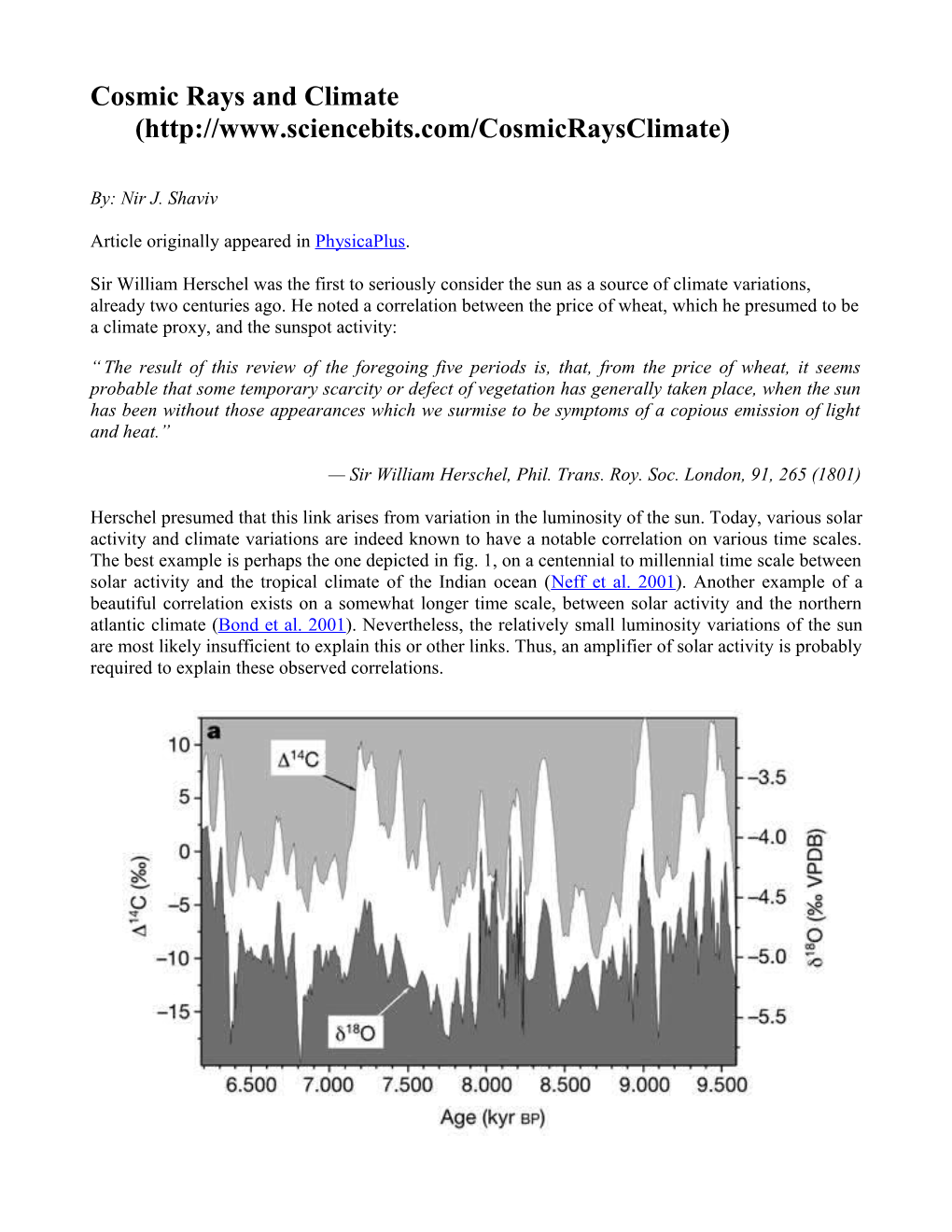 Cosmic Rays and Climate (