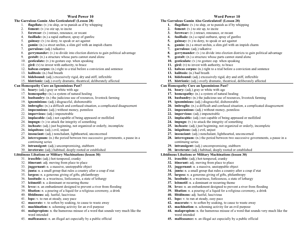 The Garrulous Gamin Also Gesticulated! (Lesson 28)