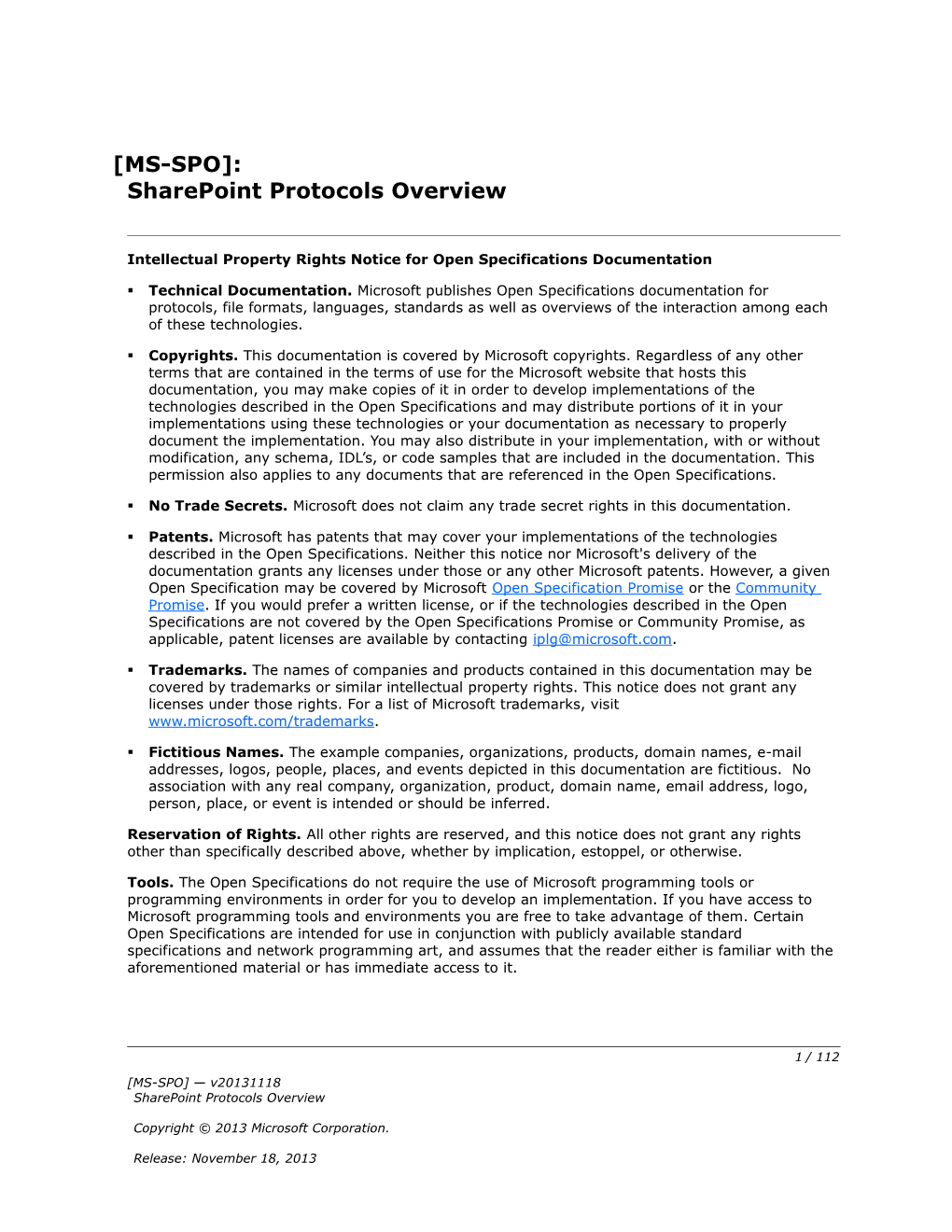 Intellectual Property Rights Notice for Open Specifications Documentation s70