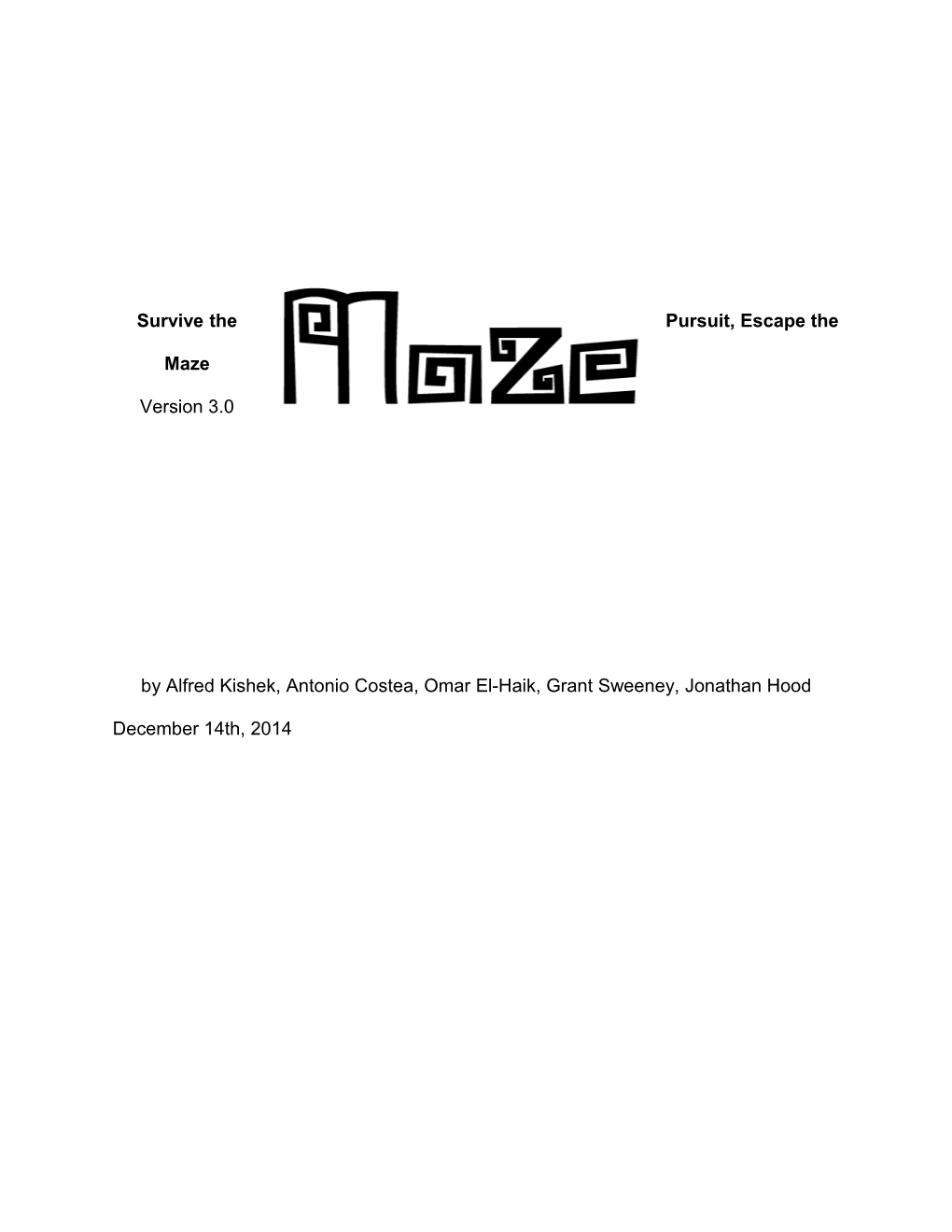 Maze 3D Game - Design Document