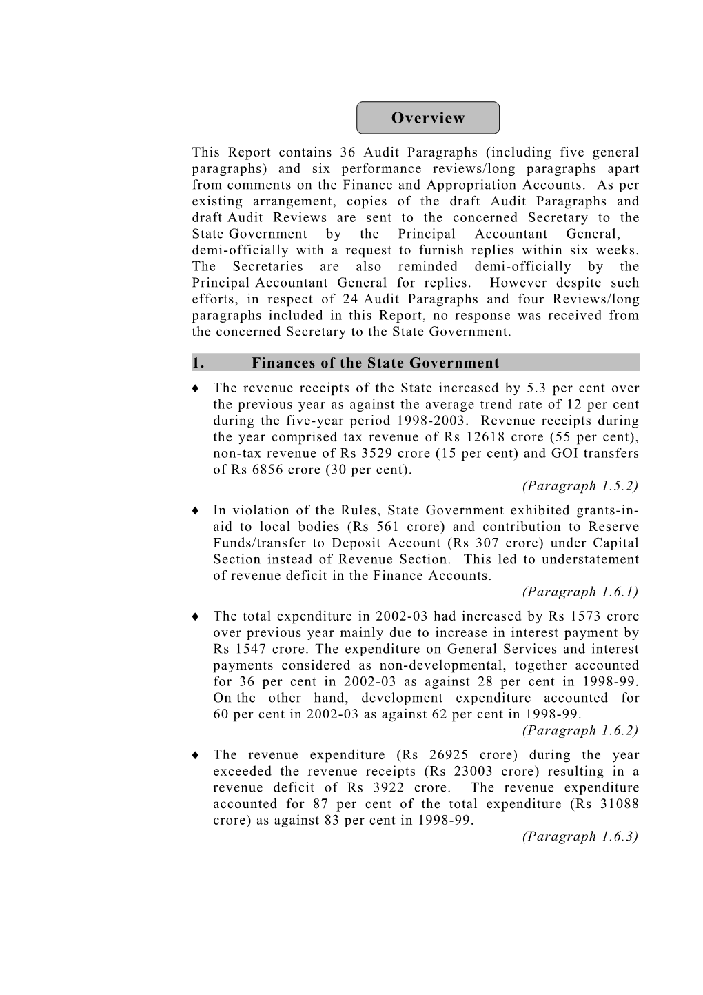 Audit Report (Civil) for the Year Ended 31 March 2003