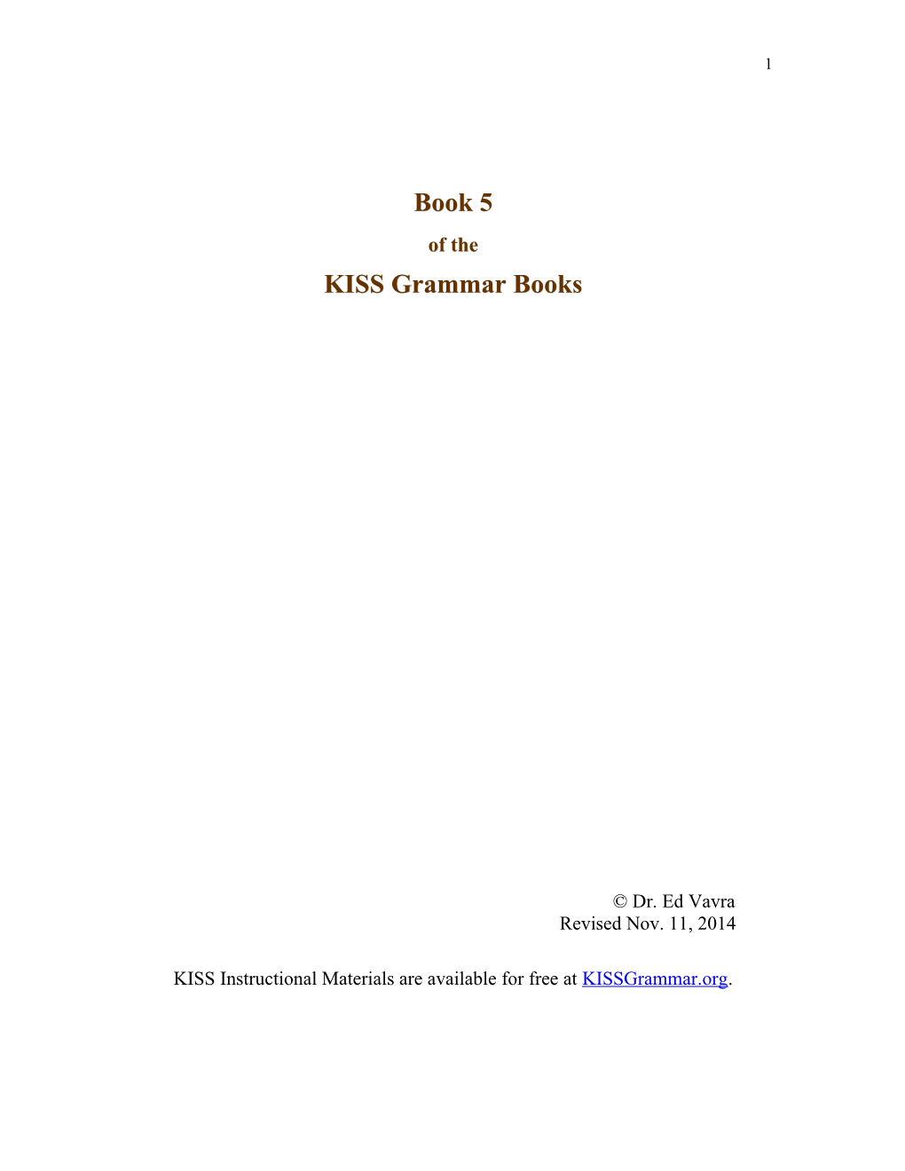 The KISS Grammar Book s1