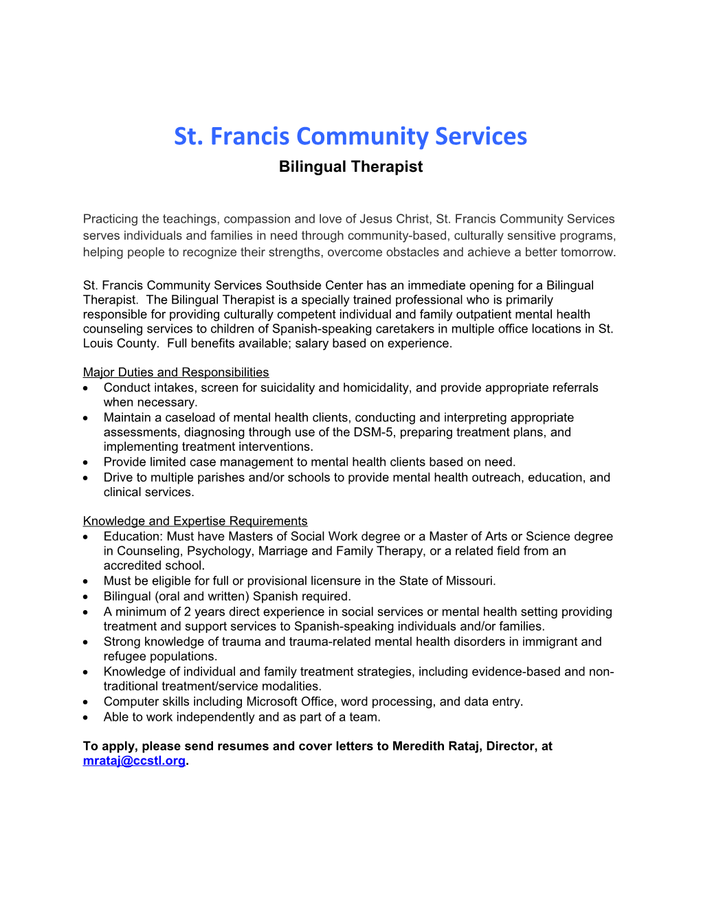 St. Francis Community Services