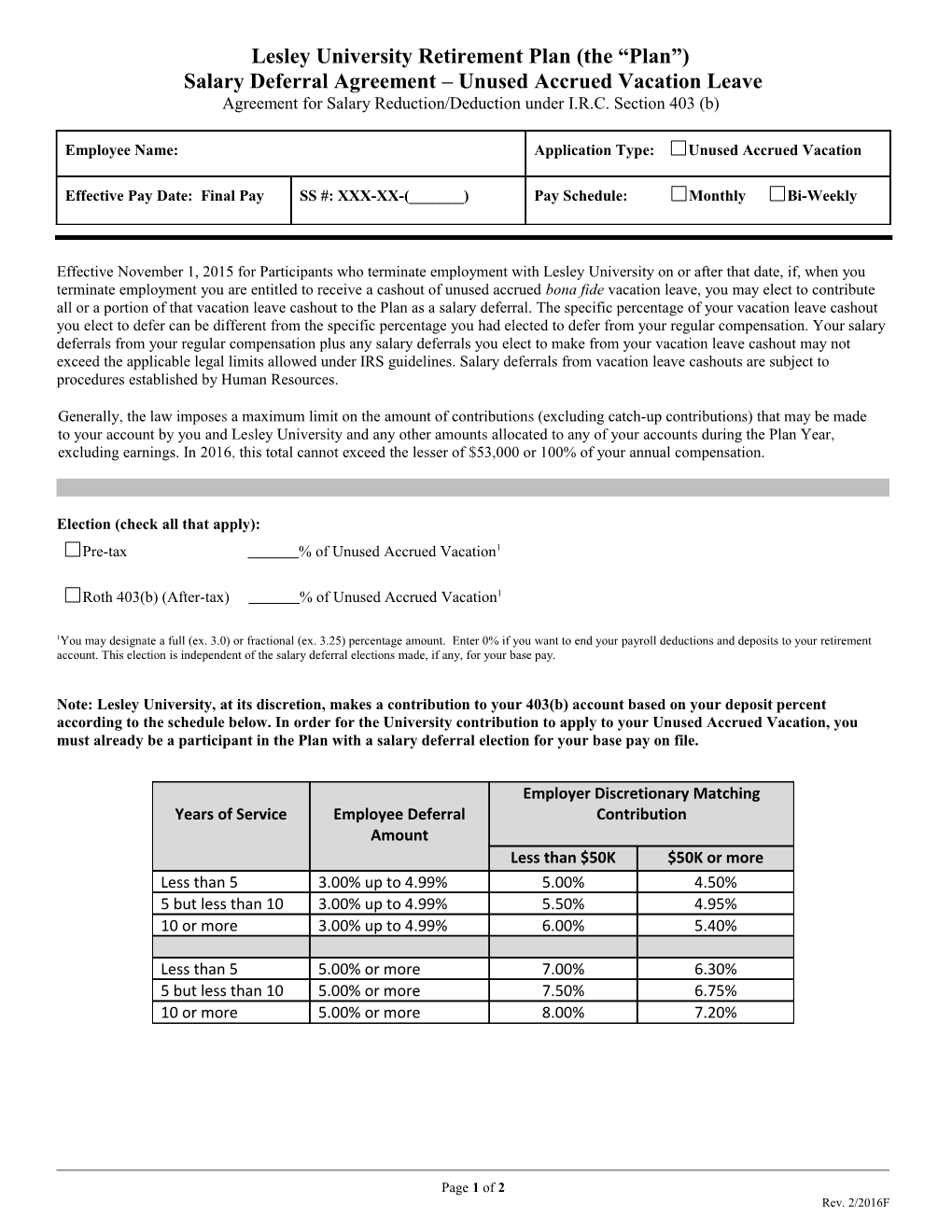 Lesley University Retirement Plan (The Plan )