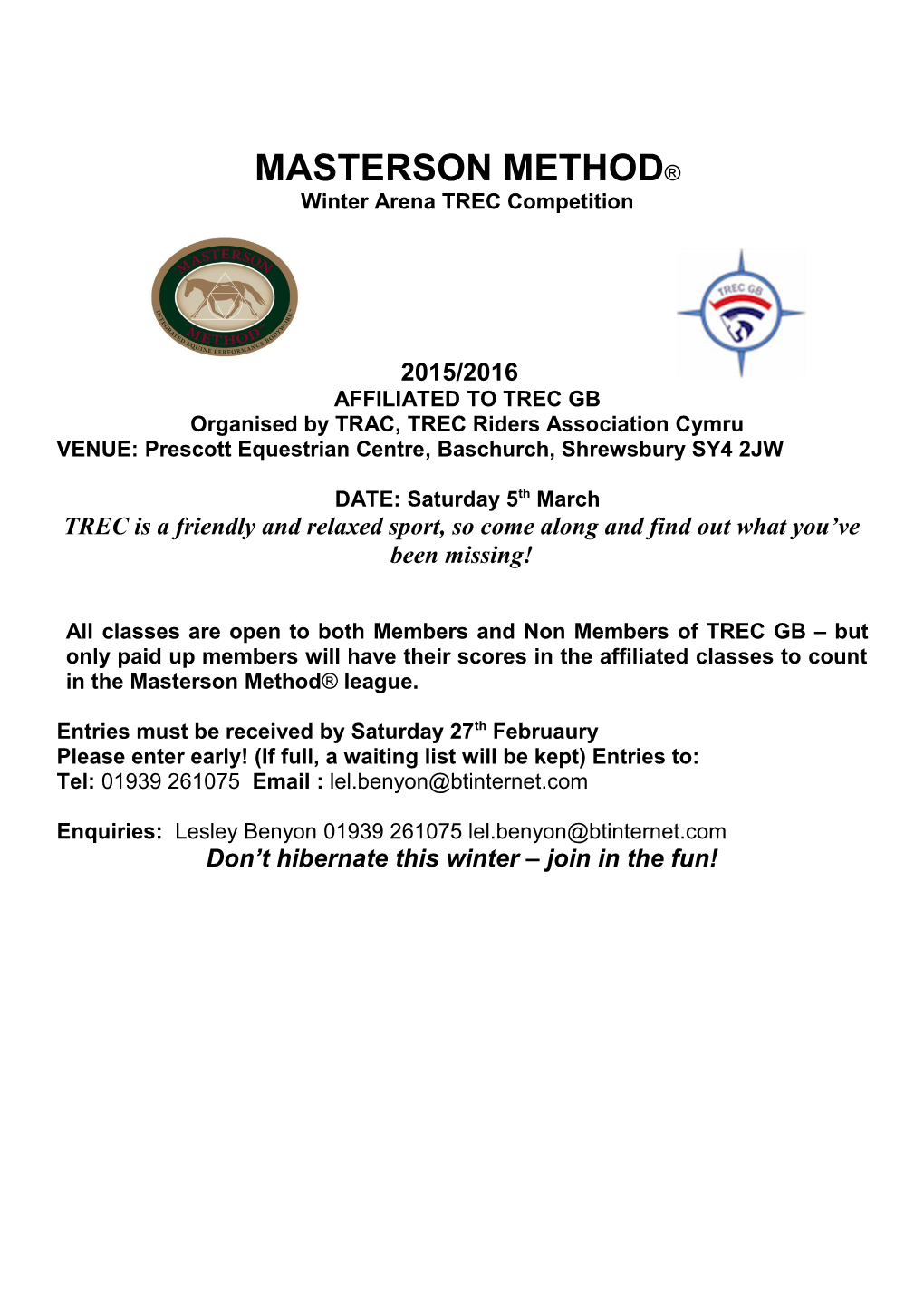 Winter Arena TREC Competition