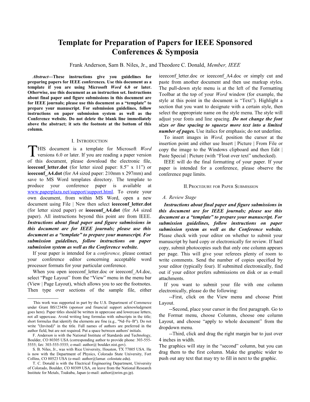 Template for Preparation of Papers for IEEE Sponsored Conferences & Symposia s1