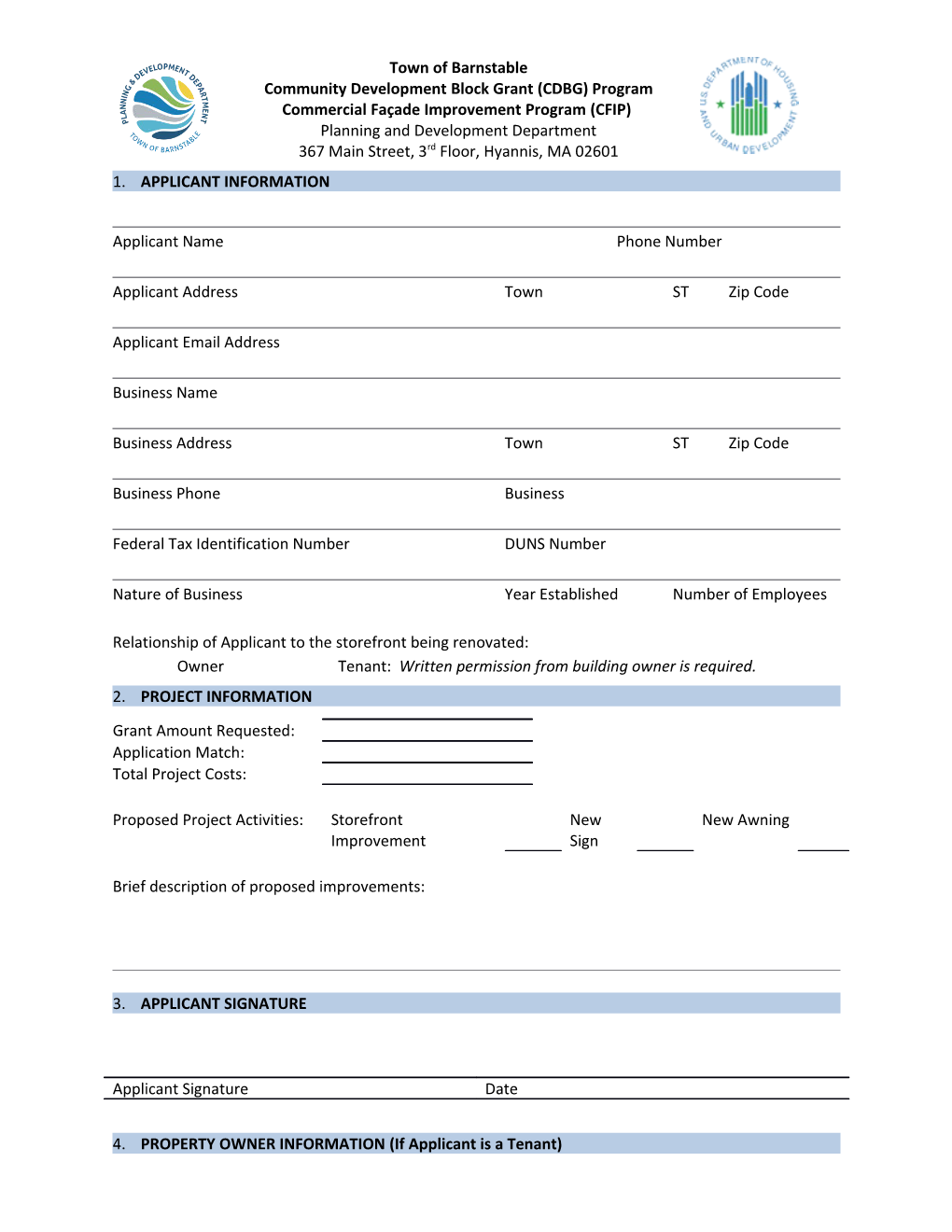 CDBG Application Commercial Façade Improvement Program