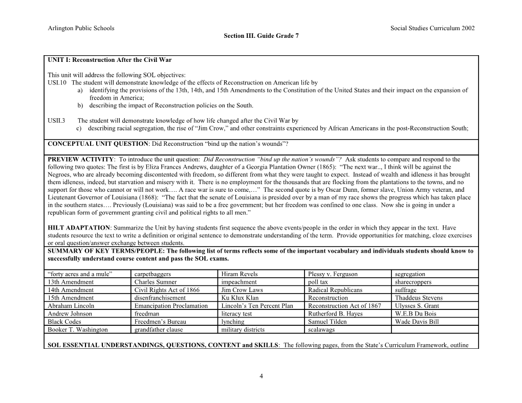 Arlington Public Schools Social Studies Curriculum 2002