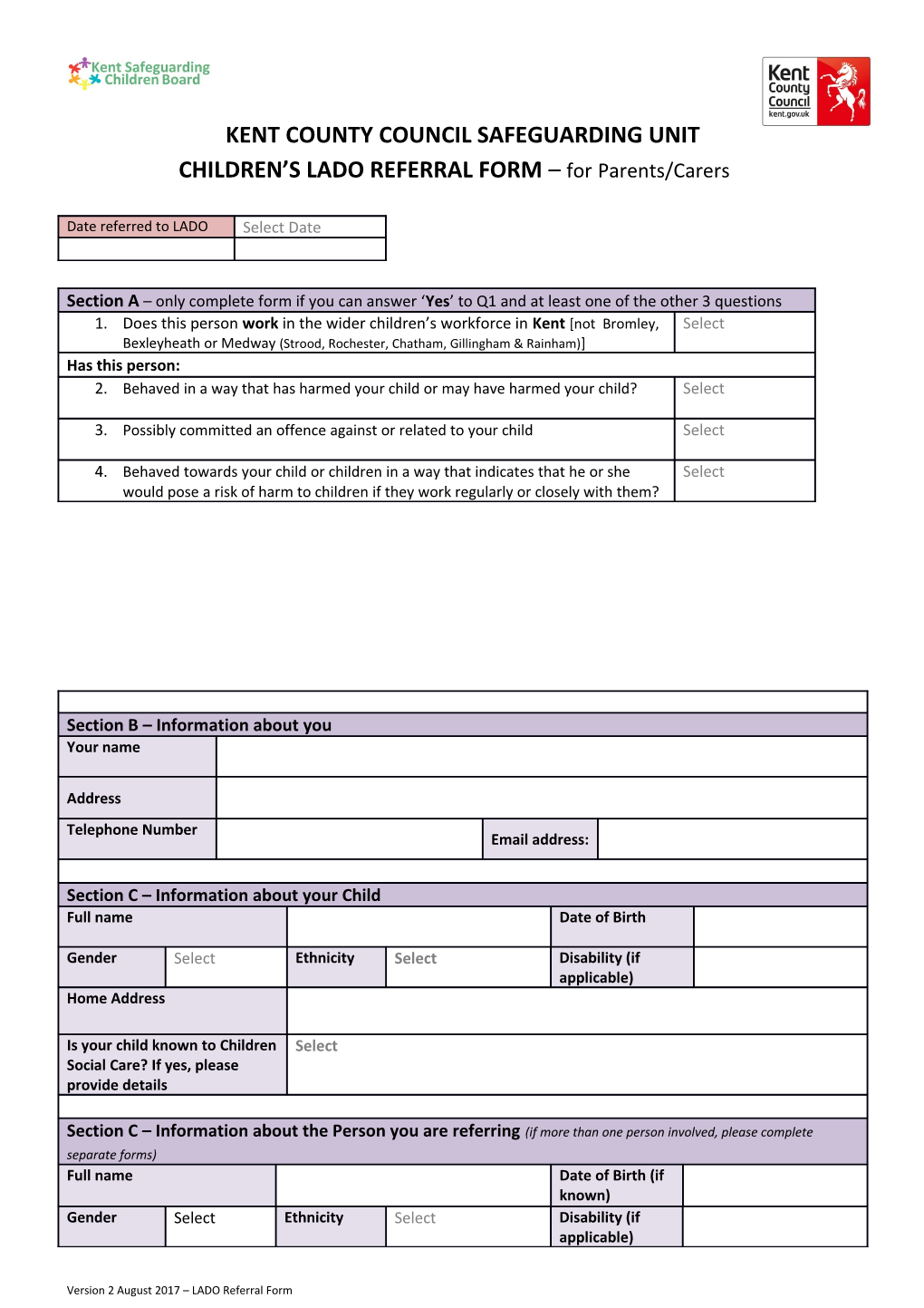 Kent County Council Safeguarding Unit