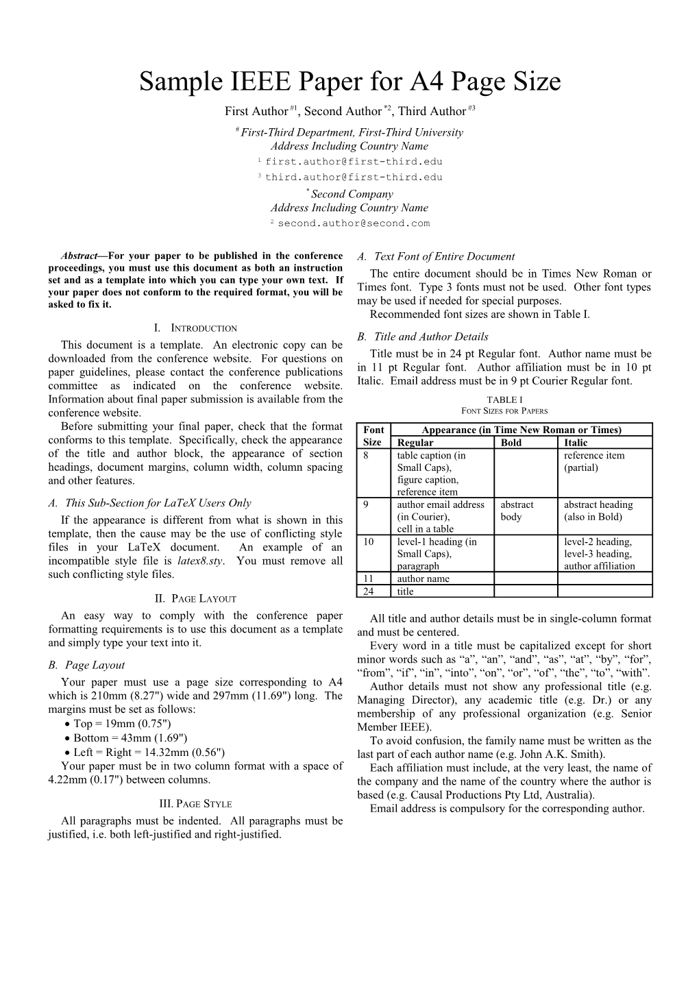 IEEE Paper Word Template in A4 Page Size (V3)