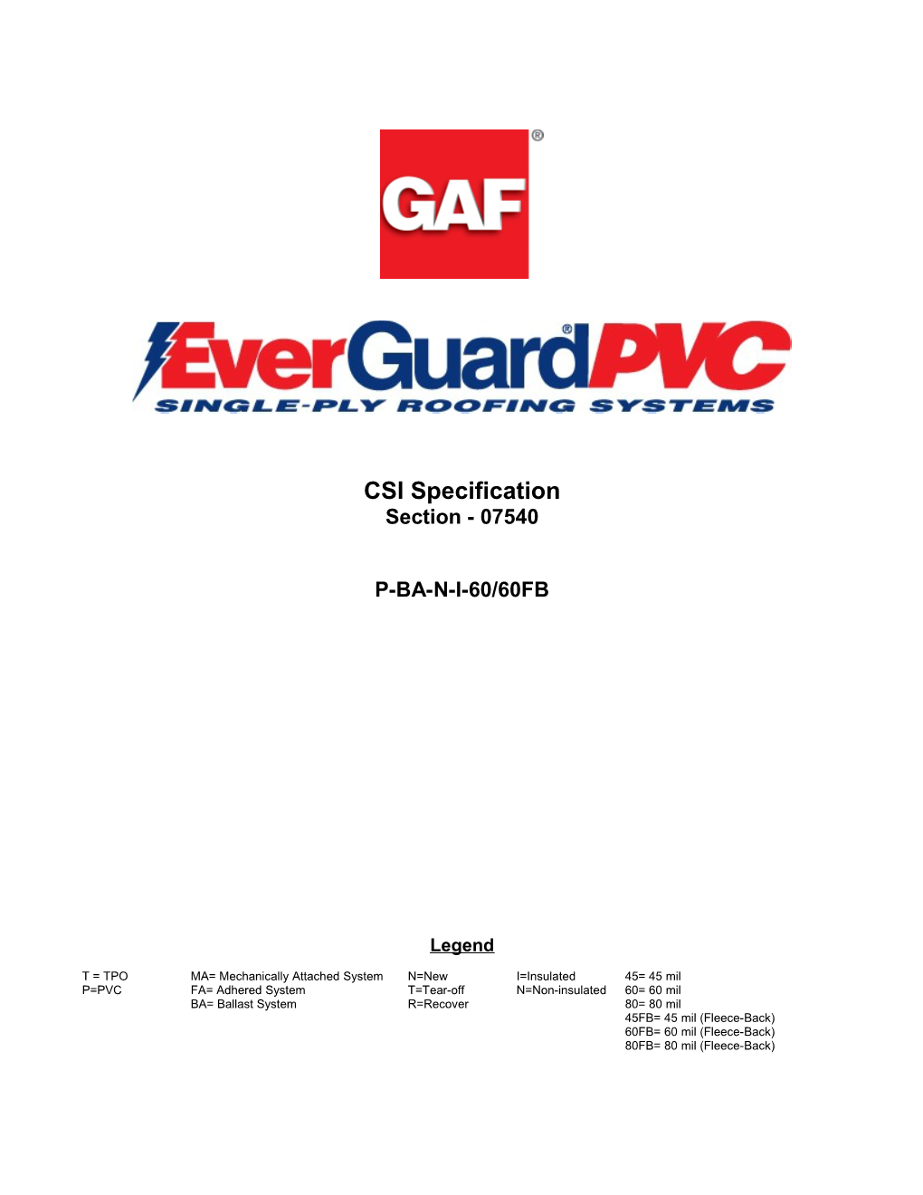 Gaf Everguard Pvc Specification