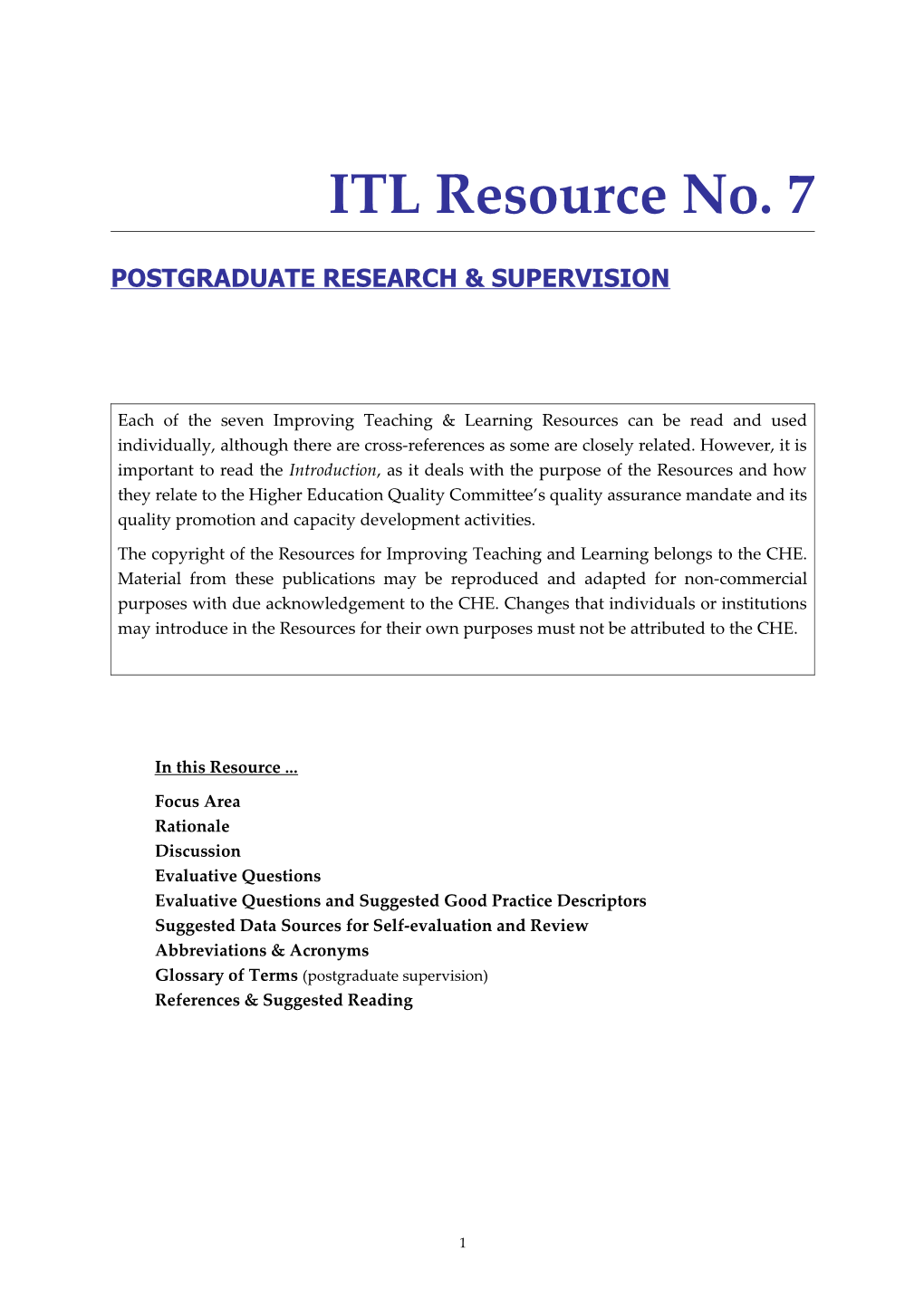 ITL Resource No. 7