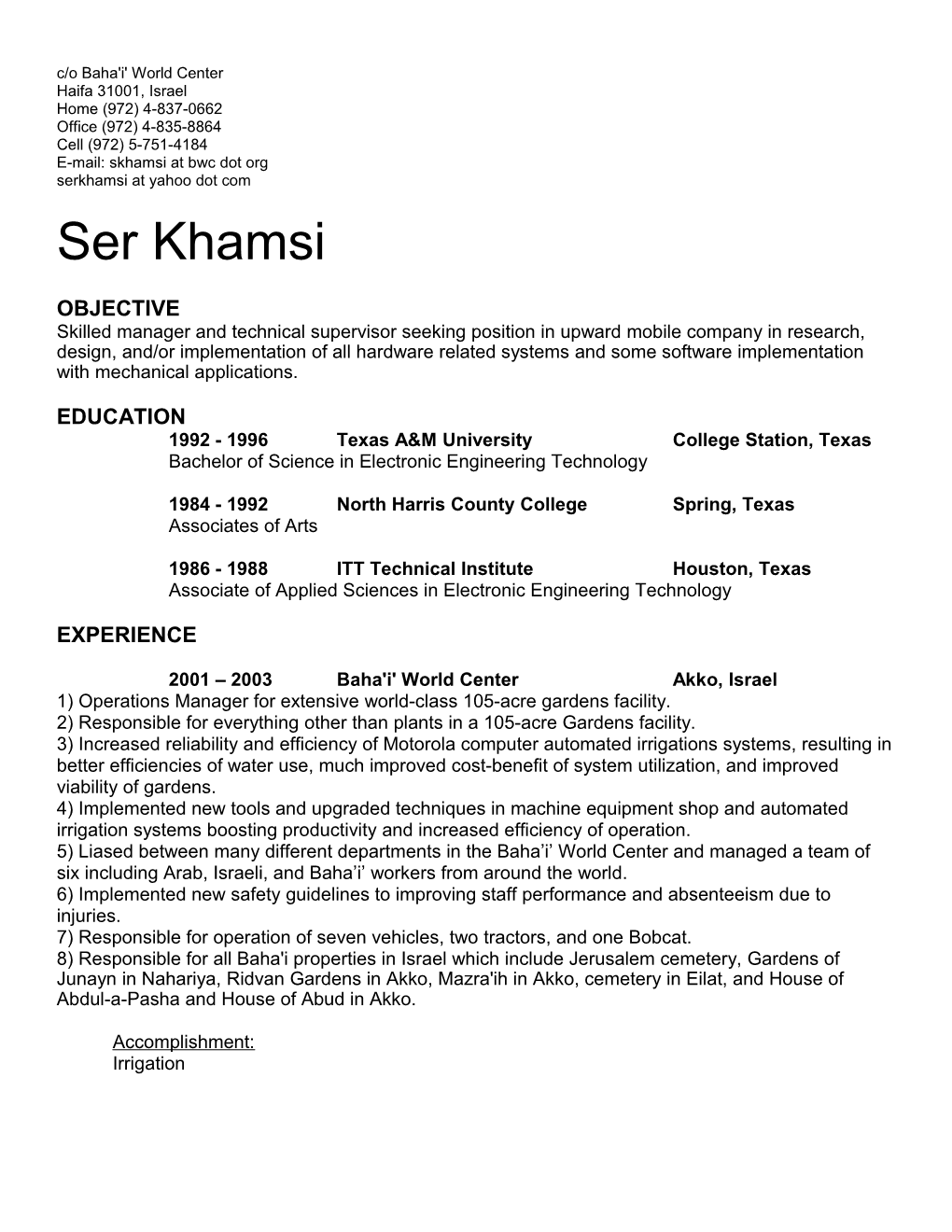 E-Mail: Skhamsi at Bwc Dot Org