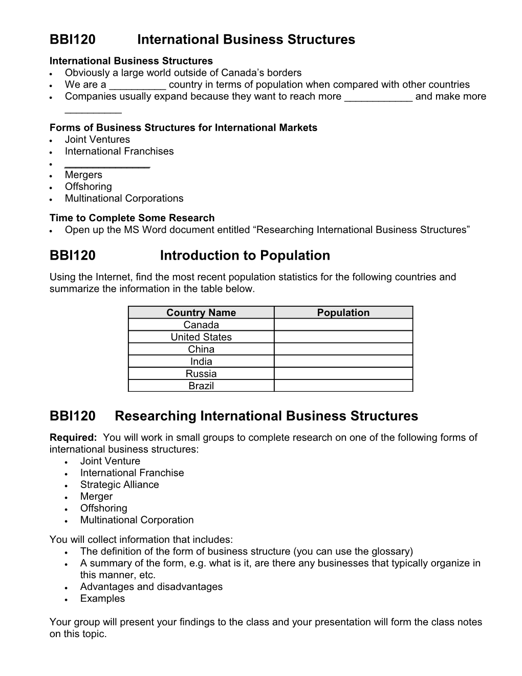 BBI120 International Business Structures