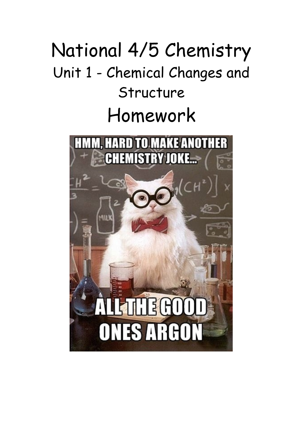 National 4/5 Chemistry Homework