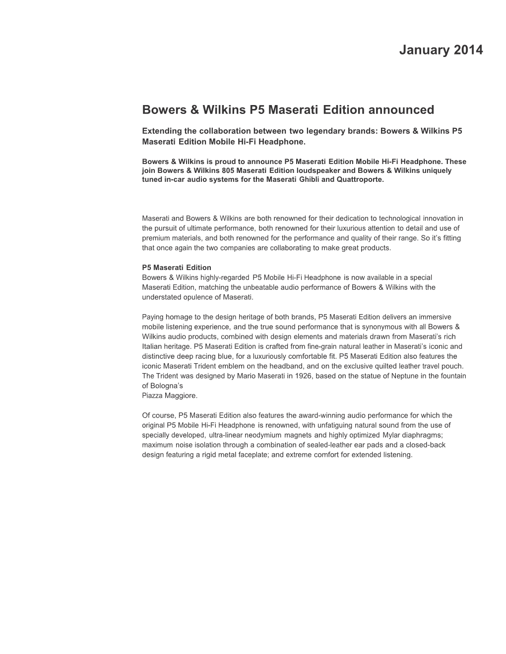 Bowers & Wilkins P5 Maserati Edition Announced