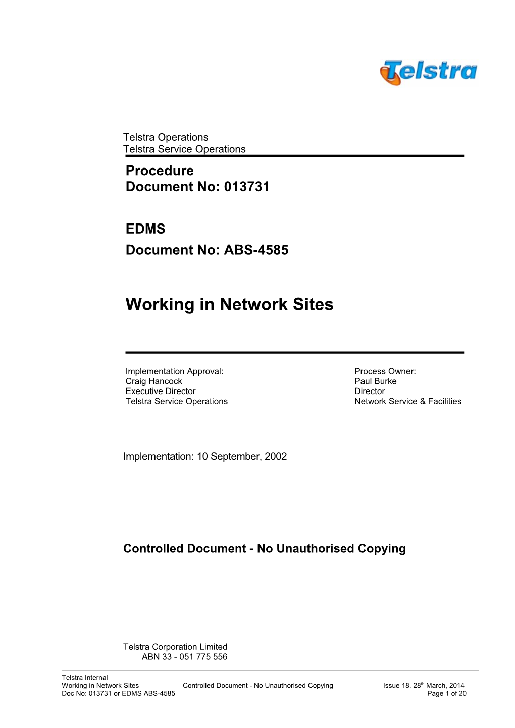 013731 : Working in Network Sites - 25/02/2011-11