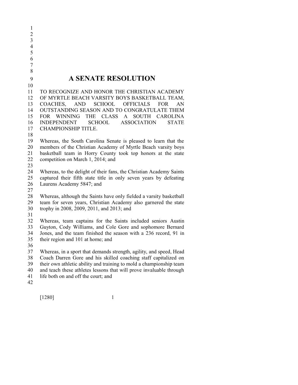 A Senate Resolution s8