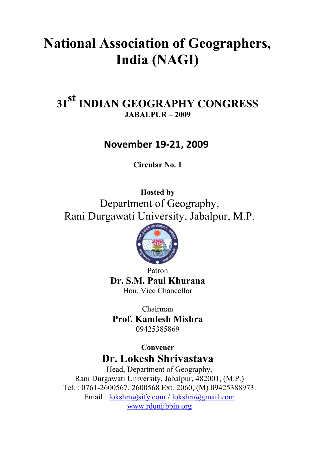 National Association of Geographers, India (NAGI)