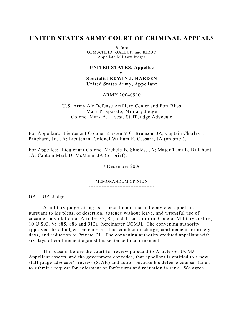 United States Army Court of Criminal Appeals s6