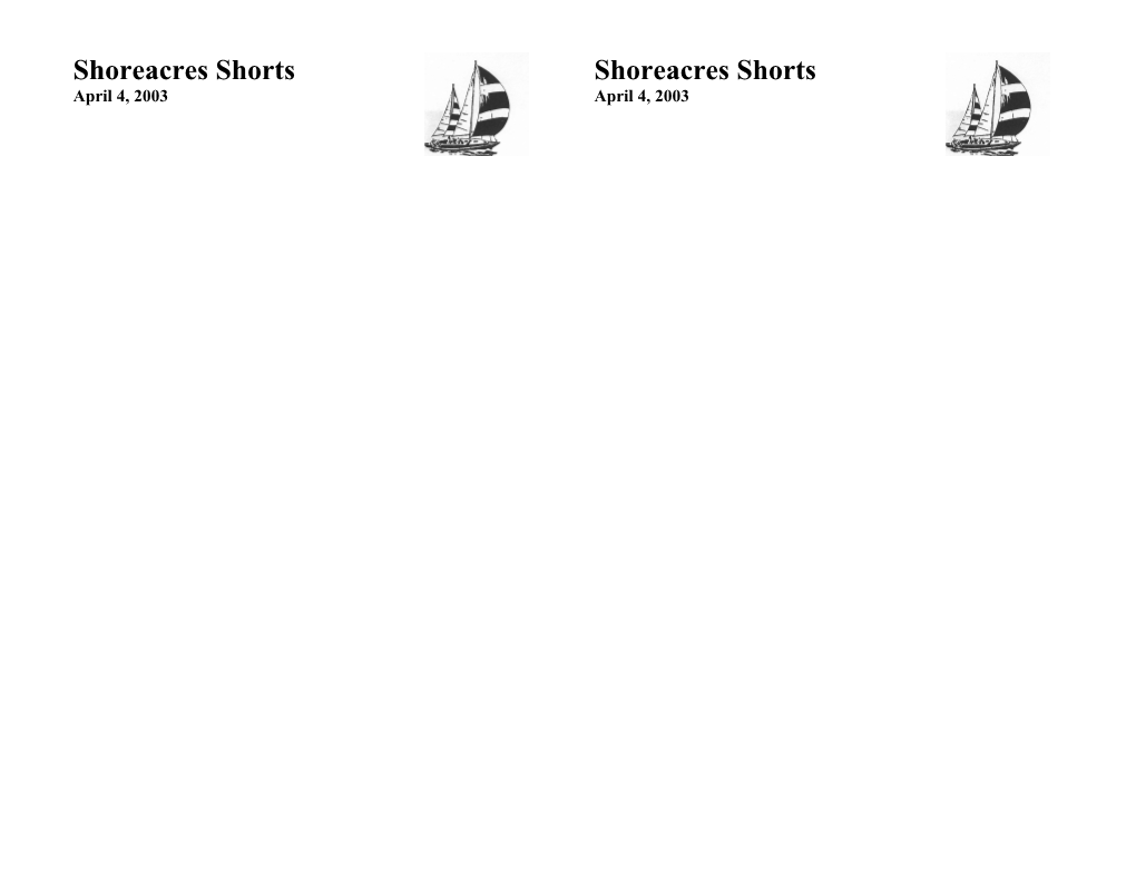 Shoreacres Shorts