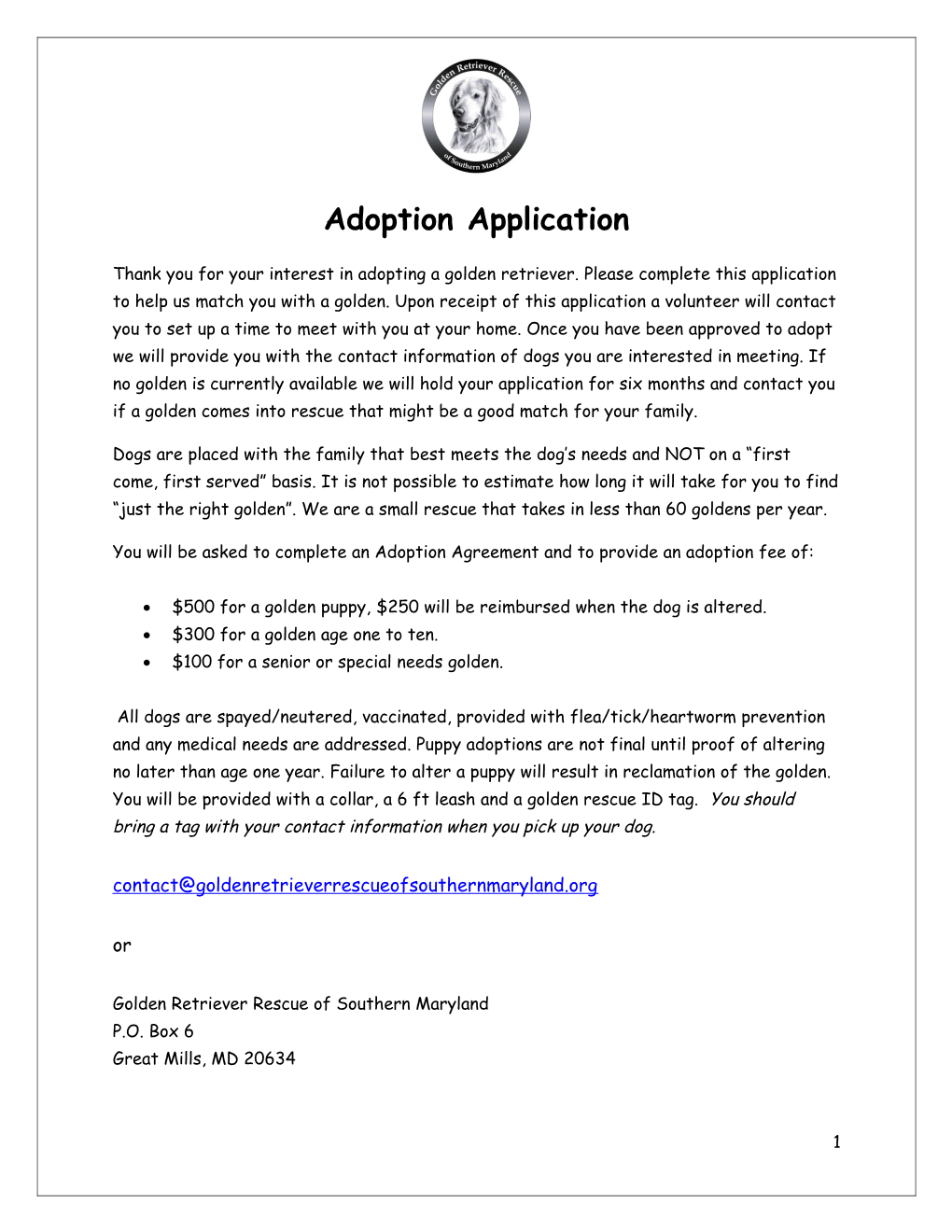 Adoption Application s3