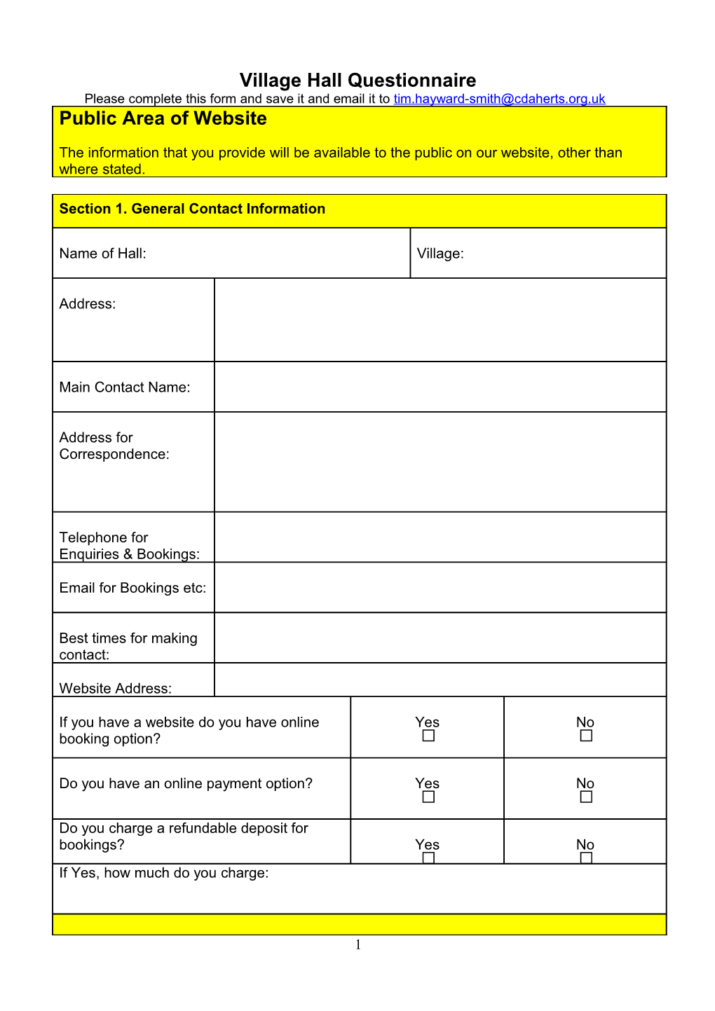 Please Complete This Form and Save It and Email It To