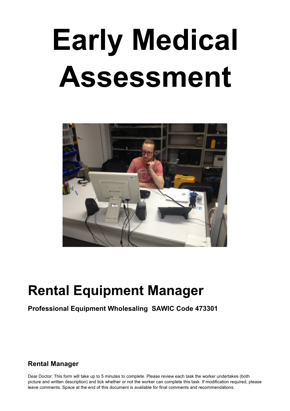 Professional Equipment Wholesale - Rental Manager