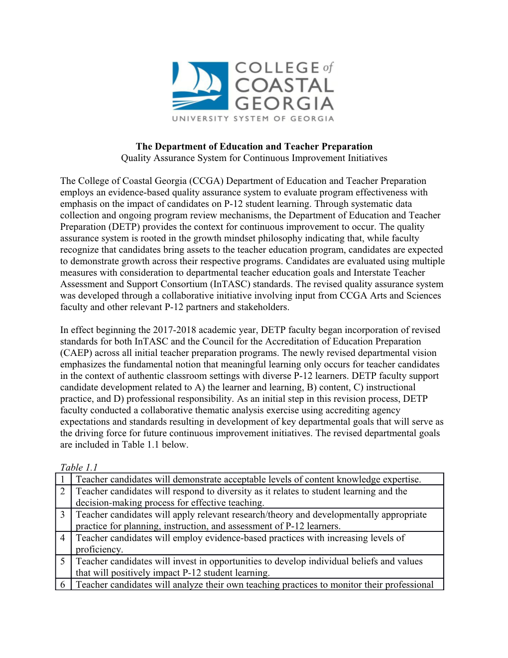 Continuous Review Schedule for Faculty and Relevant Stakeholders