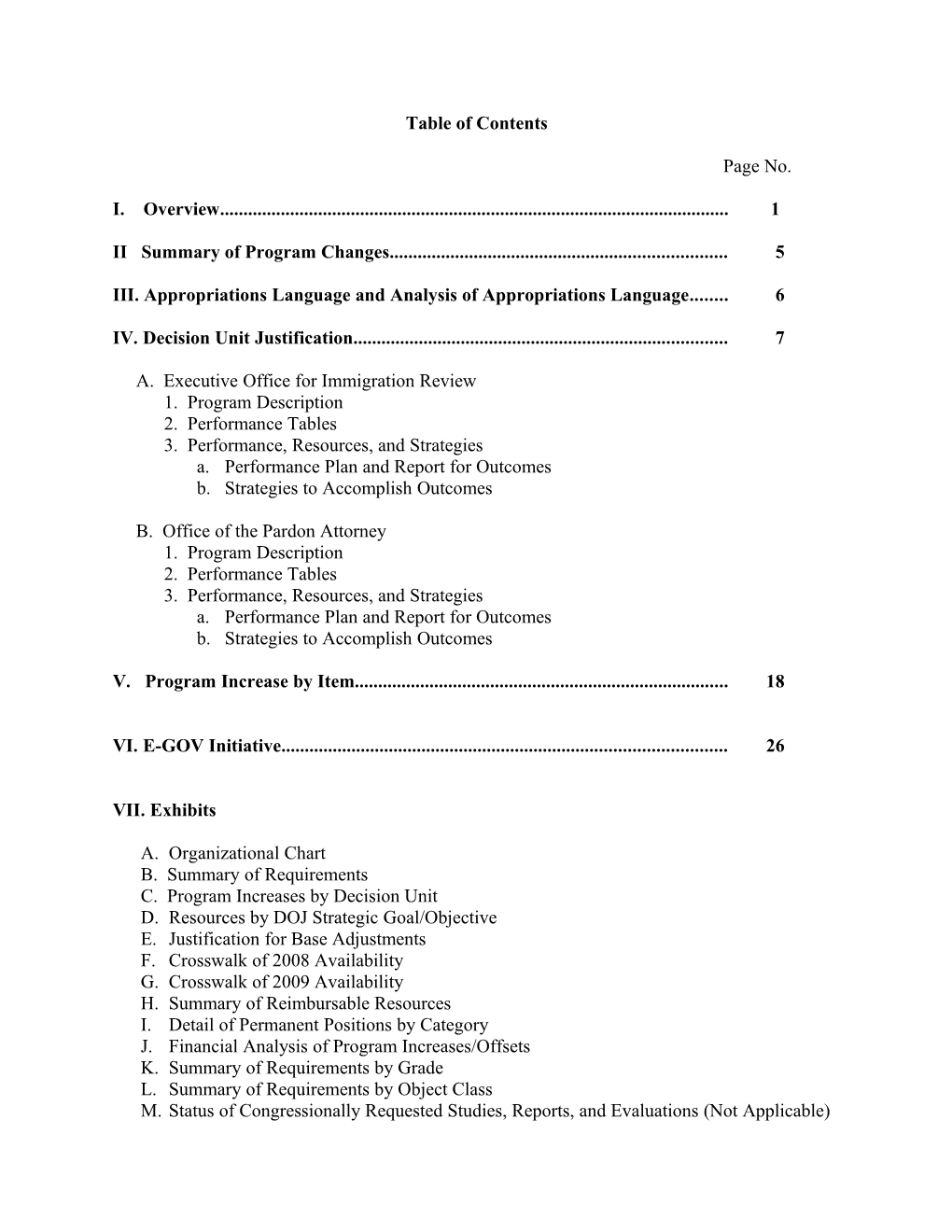 III. Appropriations Language and Analysis of Appropriations Language 6