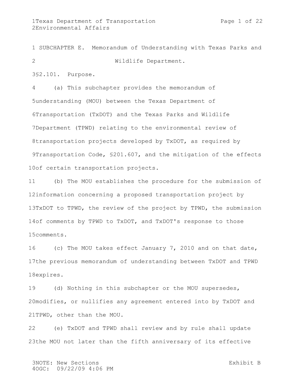 Texas Department of Transportation Page 17 of 22