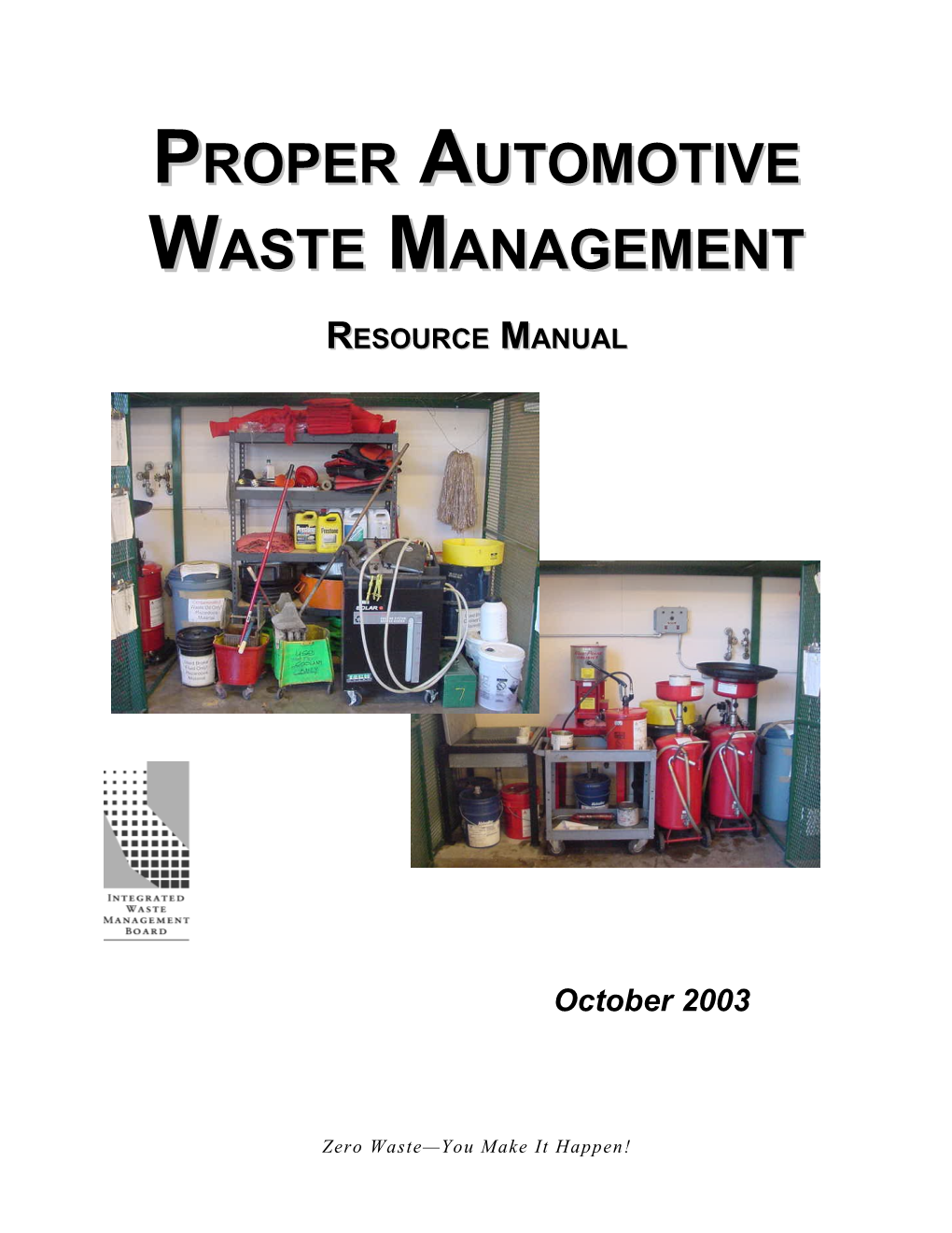 Proper Automotive Waste Management Resource Manual