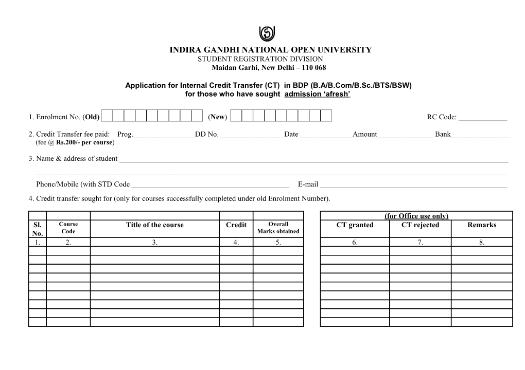 Indira Gandhi National Open University s7