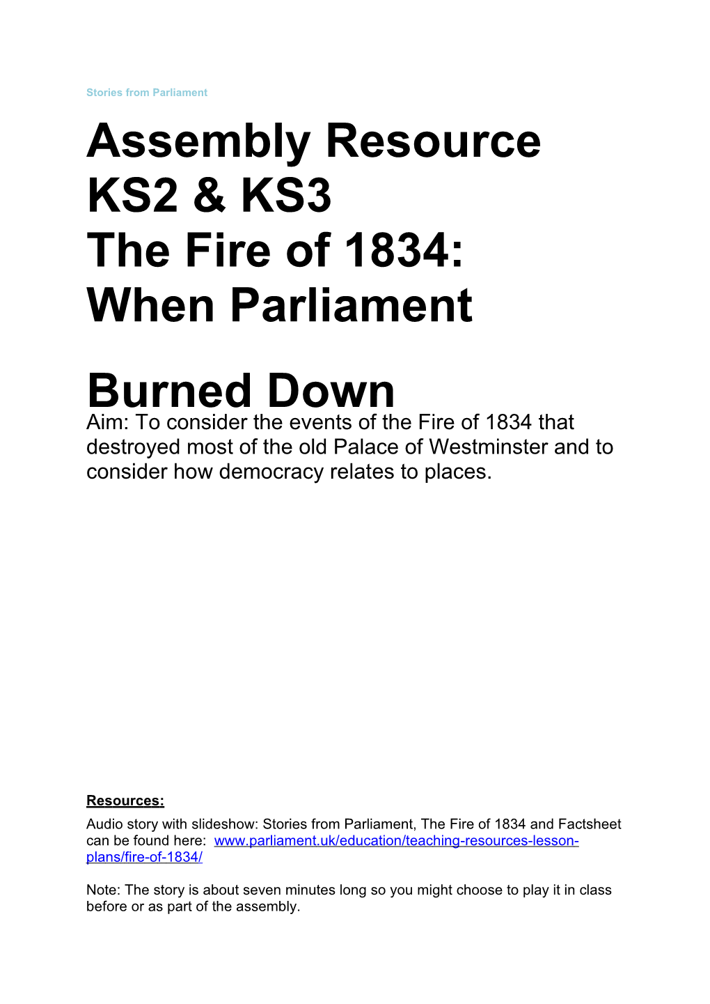 The Fire of 1834: When Parliament