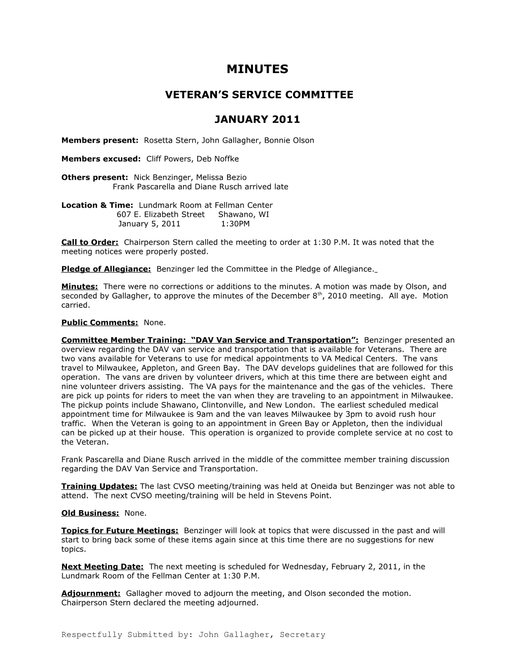 Veteran S Service Committee