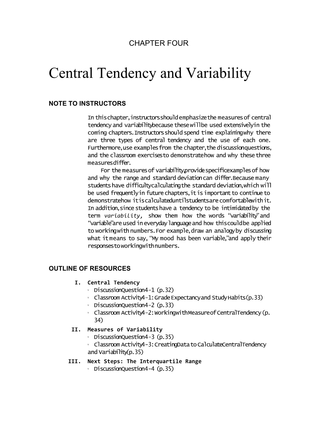 Central Tendency and Variability