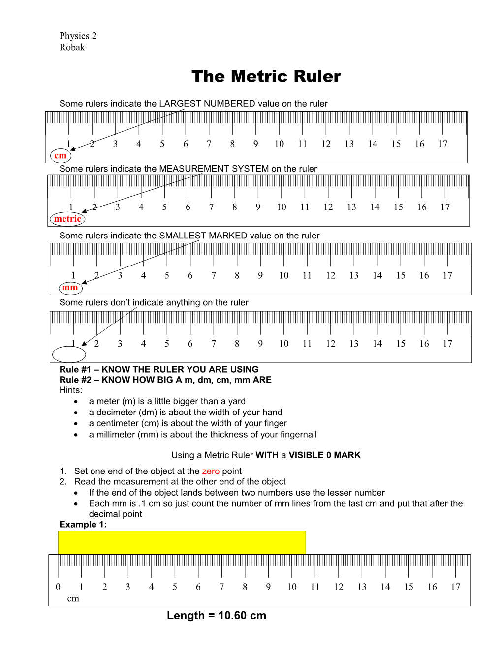 The Metric Ruler