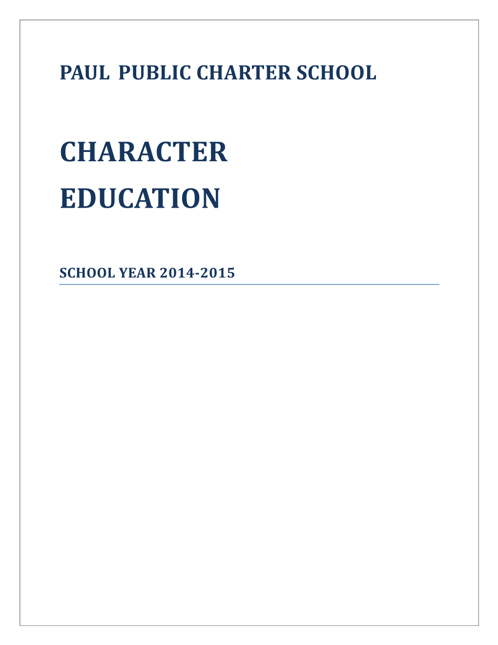Paul Public Charter School
