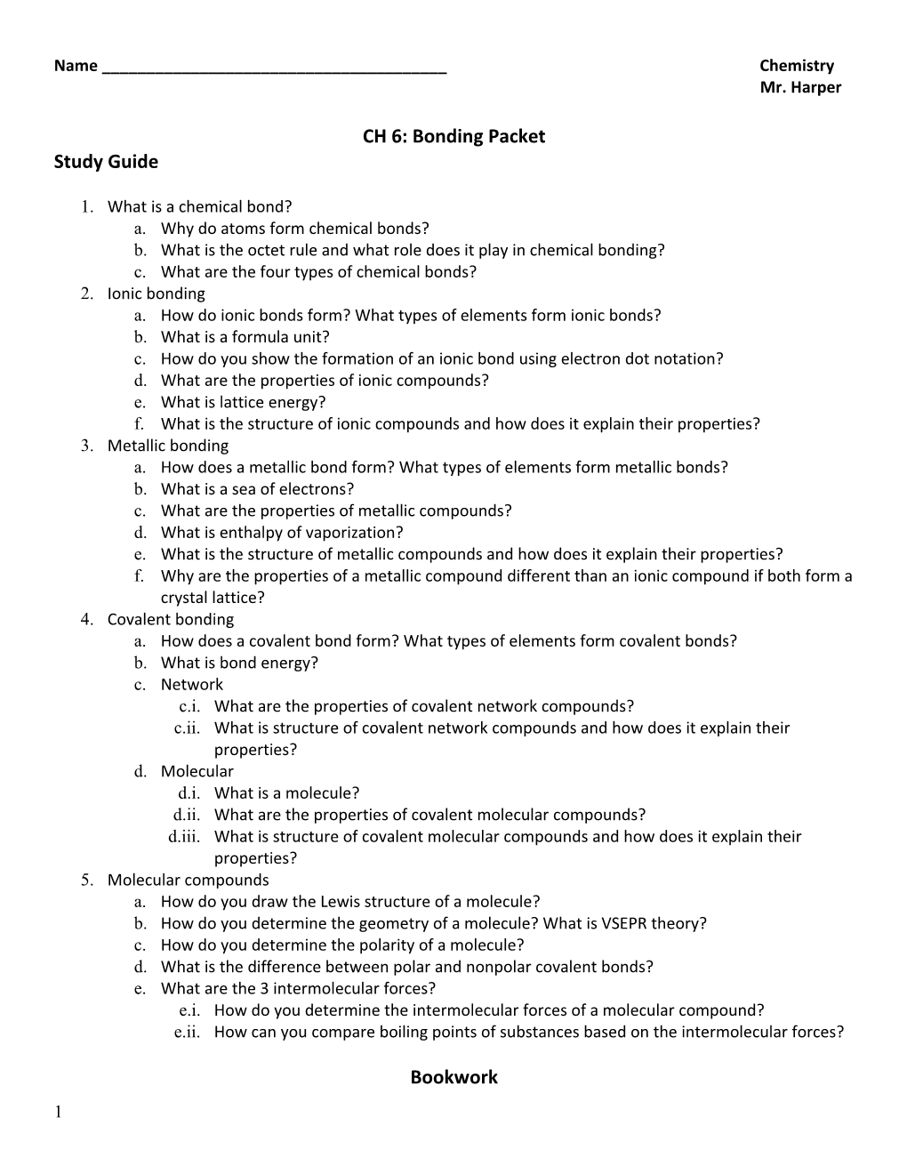 Chapter 3 Study Guide