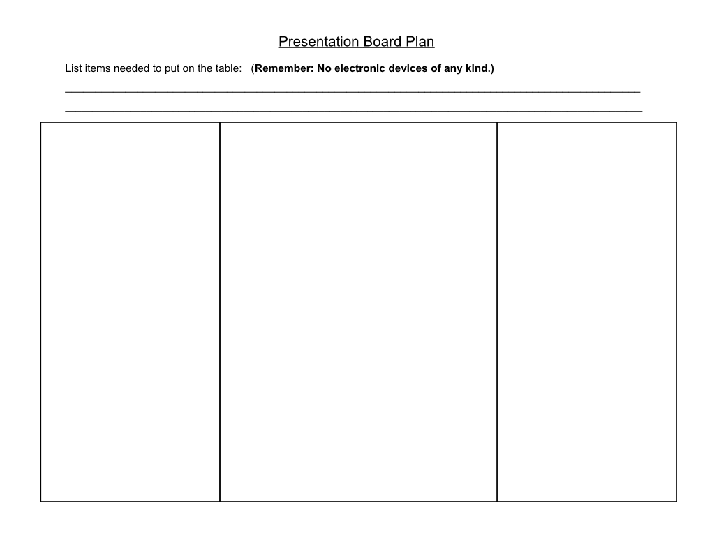LRS Presentation Board Plan