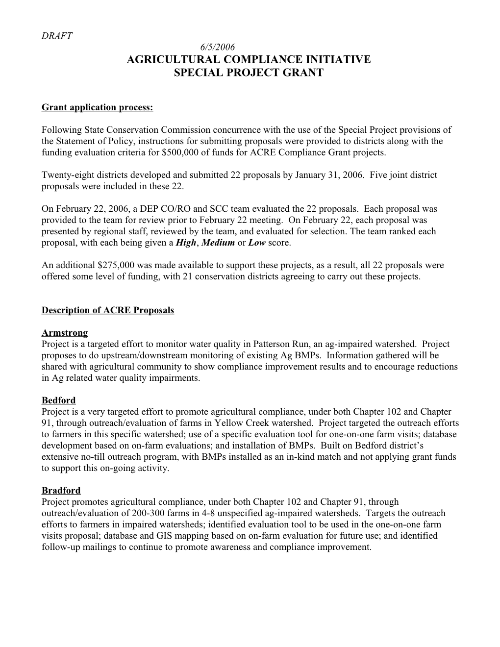 The ACRE Initiative Includes an Increased Emphasis on Agricultural Compliance Chapter 102