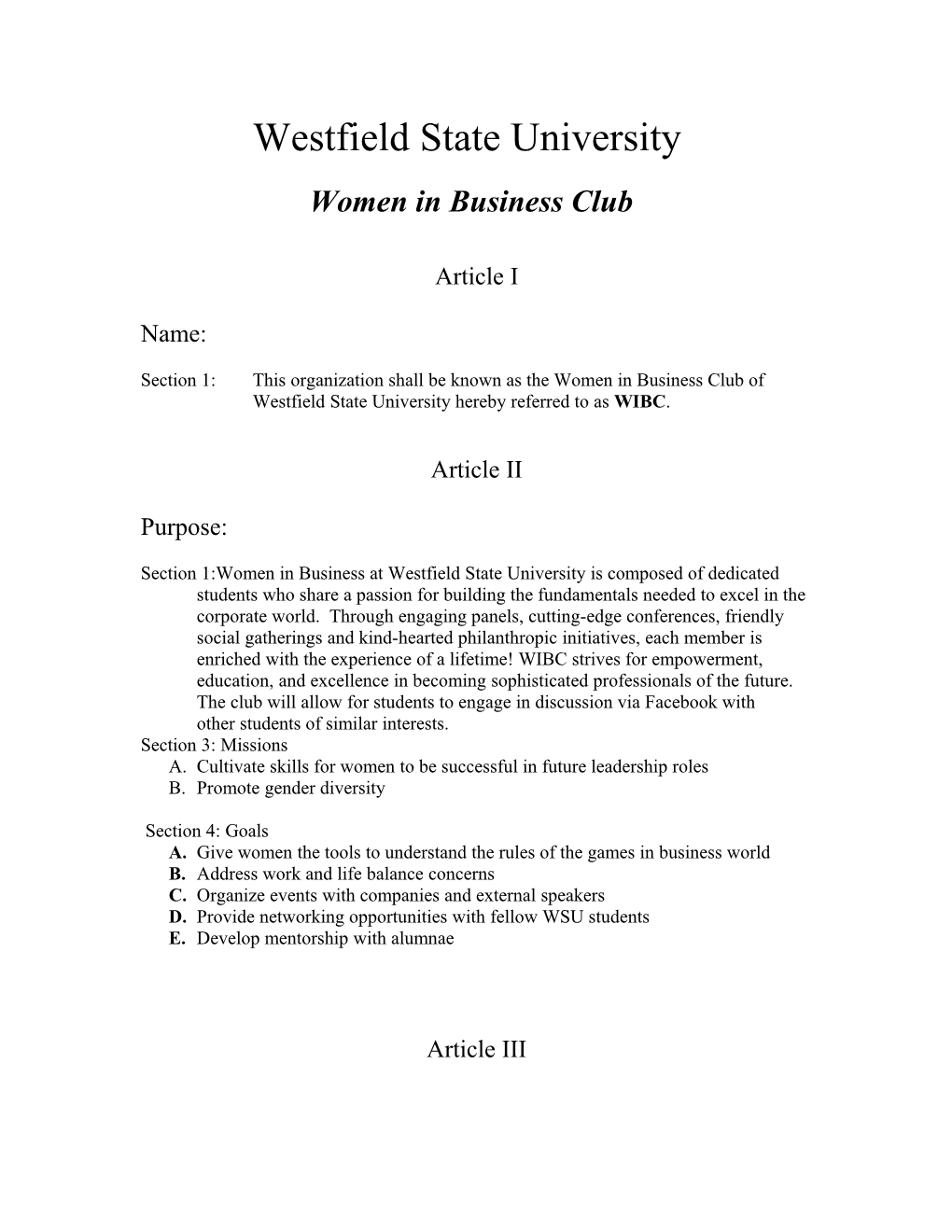 Women in Business Club