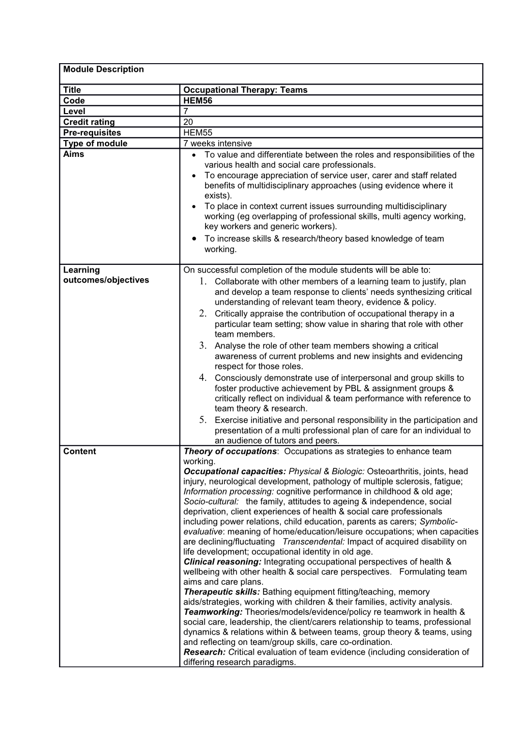 To Increase Skills & Research/Theory Based Knowledge of Team Working